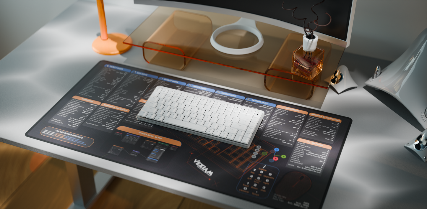 Blender Keyboard Shortcuts Desk Mat